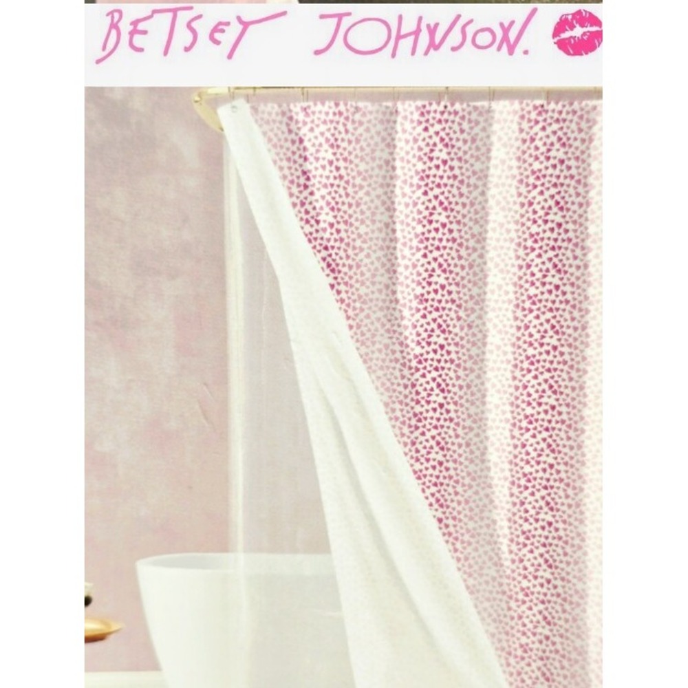 Betsey Johnson Pink Heart 14-PC Shower Curtain Set